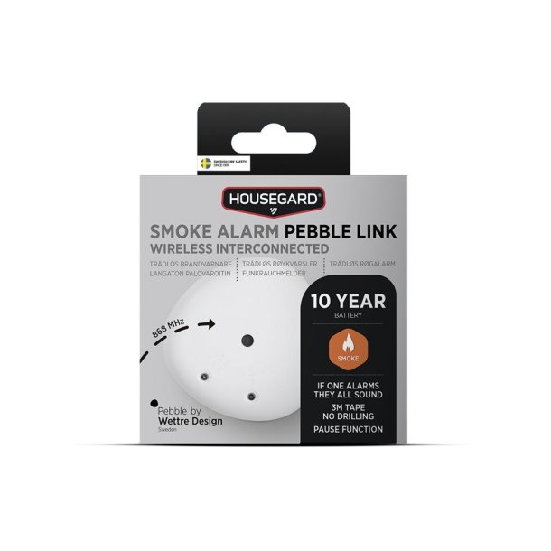 Serieforbundet "upgrade" Rgalarm Pebble - op til 10 r i stby. inkl. dobbeltklbende tape. Forbind 