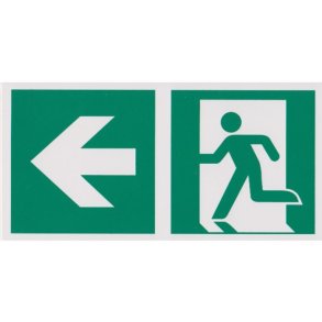 Flugtvej skilt venstre