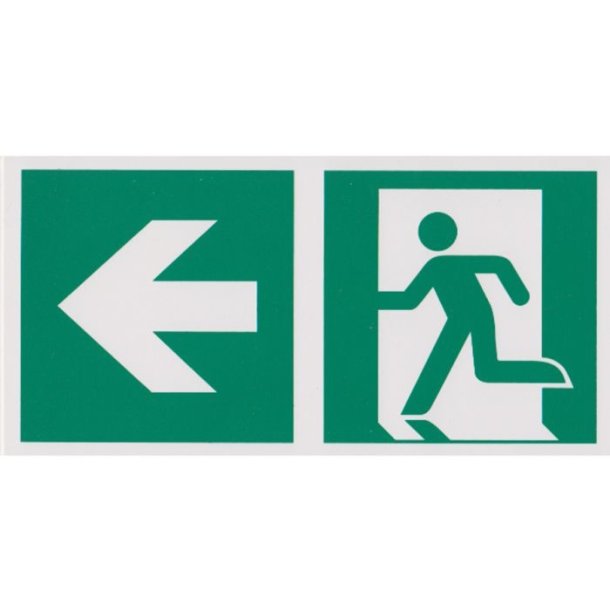 Flugtvej skilt venstre