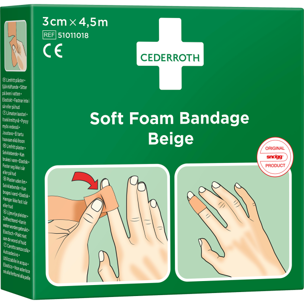 Soft Foam Bandage Beige 3cm x 4,5m