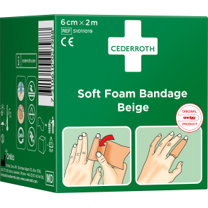 Soft Foam Bandage Beige 6cm x 2m