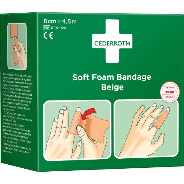 Soft Foam Bandage Beige 6cm x 4,5m