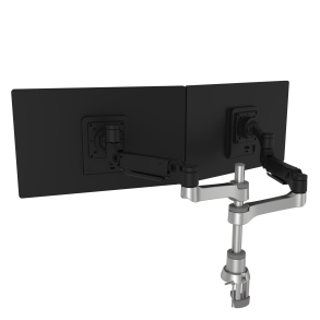 R-GO Caparo D2 cirkulr dual monitor arm bordholder, gaslift