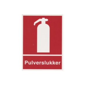 Brandskilt AT518 - Ildslukker m/tekst Pulverslukker