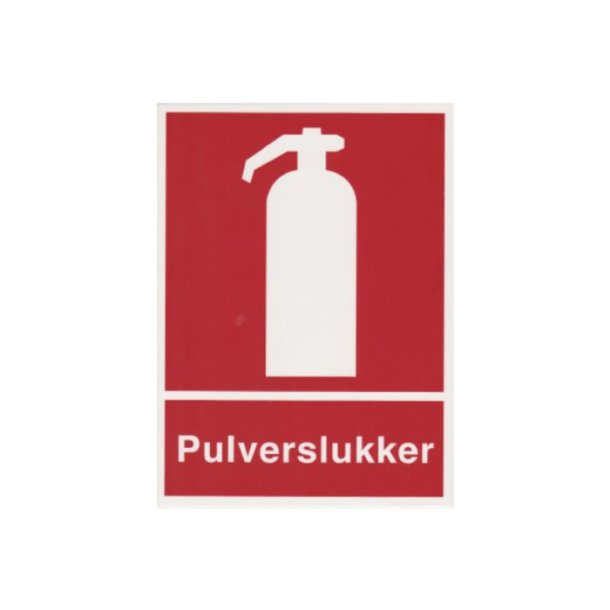 Brandskilt AT518 - Ildslukker m/tekst Pulverslukker