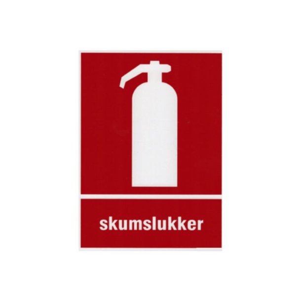 Brandskilt - Ildslukker m/tekst Skumslukker