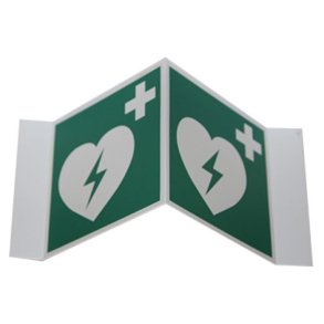 Vinkelskilt - AED/Hjertestarter