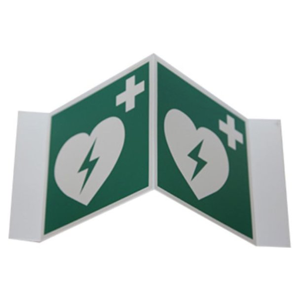 Vinkelskilt - AED/Hjertestarter